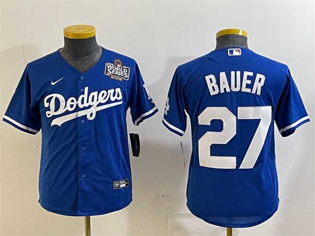 Women's Los Angeles Dodgers #27 Trevor Bauer Blue 2024 World Series Cool Base Stitched Jersey,We sell and wholesale Women's Los Angeles Dodgers #27 Trevor Bauer Blue 2024 World Series Cool Base Stitched Jersey on line form chian!